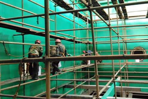 玻璃鋼防腐工程現場(chǎng)